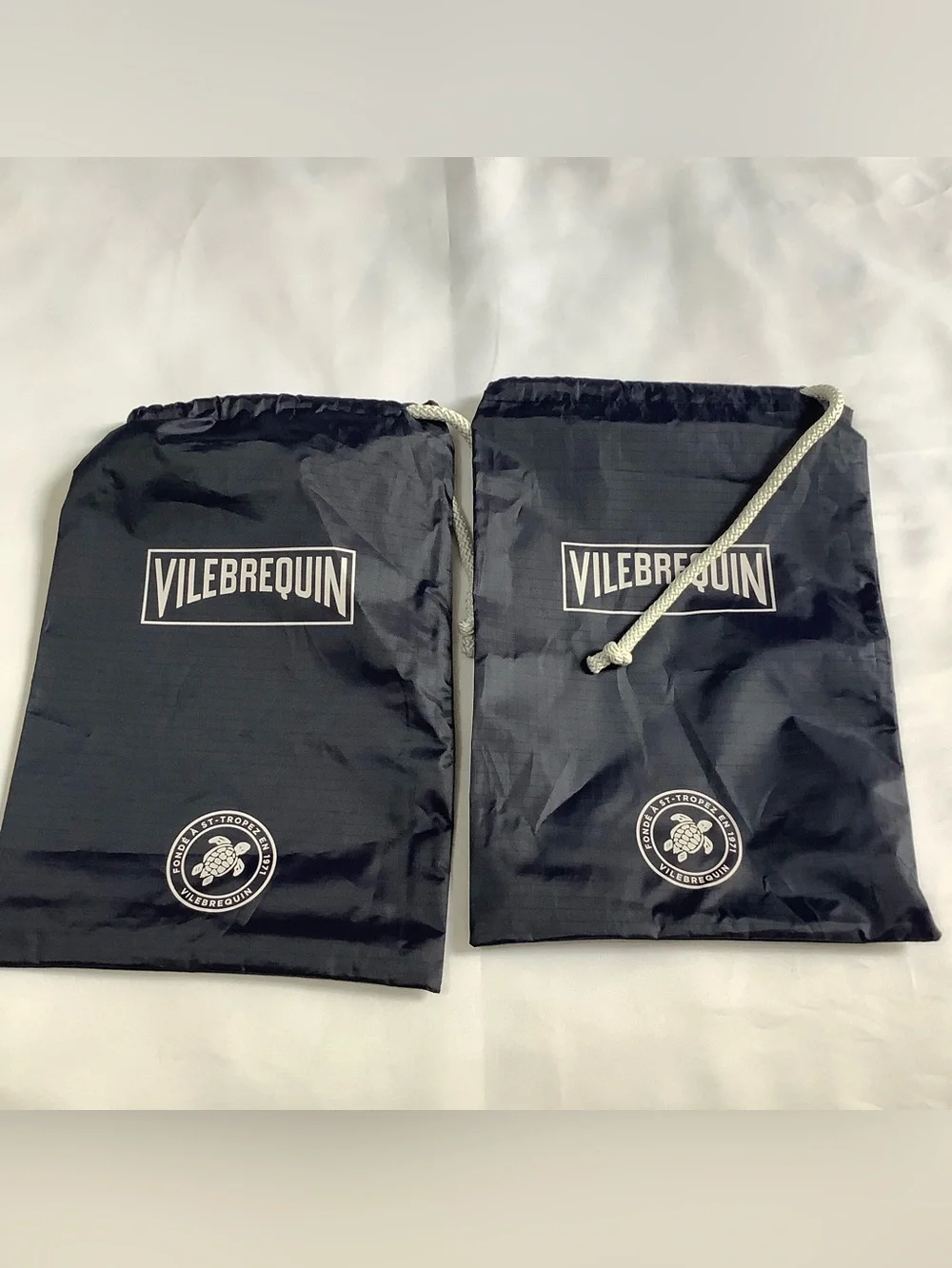 Vilebrequin Nylon Drawstring Dust Bag set of 2 8” x 11” (W832)